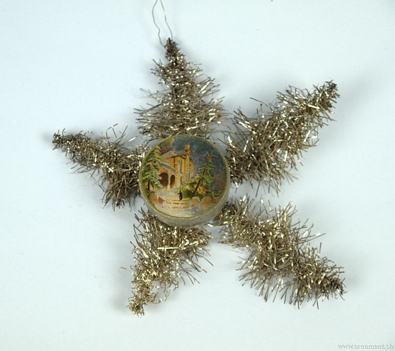 Small Cardboard Container on a Tinsel star