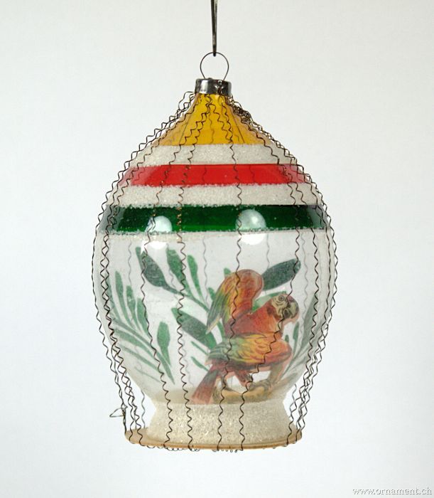 See-Through Glass Ornament with Parrot