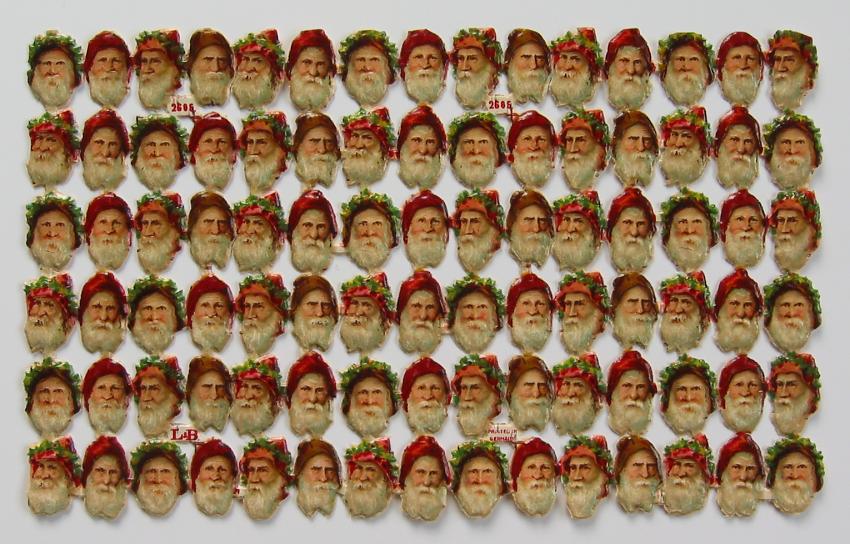 Sheet of Scraps of Santa Heads