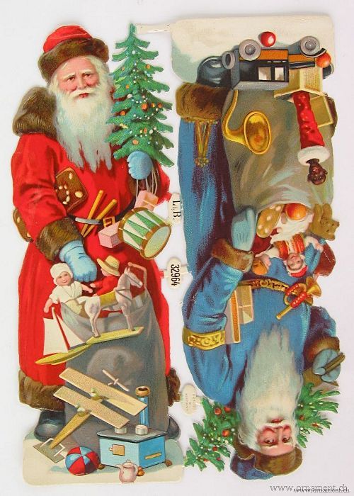 Two Santas with Toys