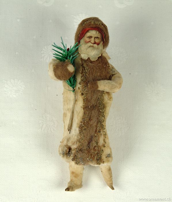 Large Cotton Santa with feather twig