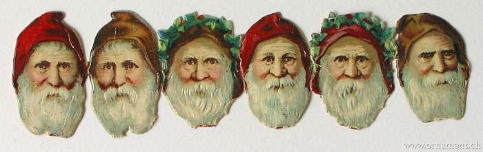 Six Santa Heads