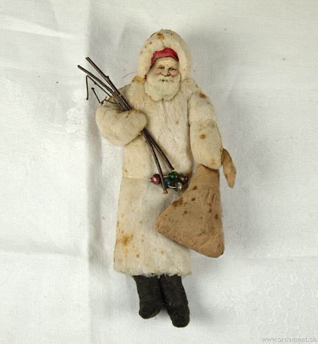 Large Cotton Santa with bag and Bundle of Rods