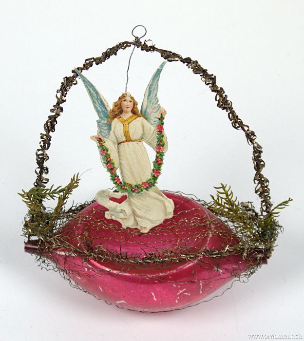 Oval Ornament with Angel Scrap