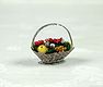Miniature Woven Basket with Flowers